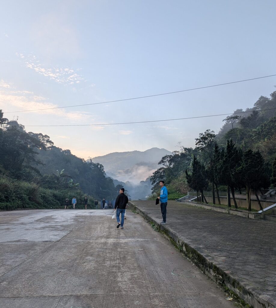 A mountainous view from the land border control between Laos and Vietnam.