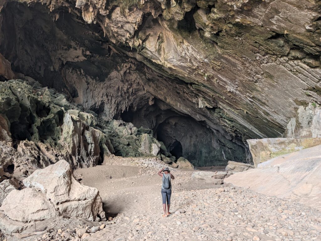 Mary-Ann at the entrance to another huge cave.
