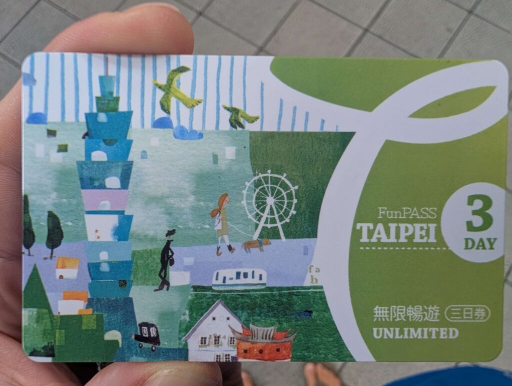 An image of a 3-day Taipei fun-pass.