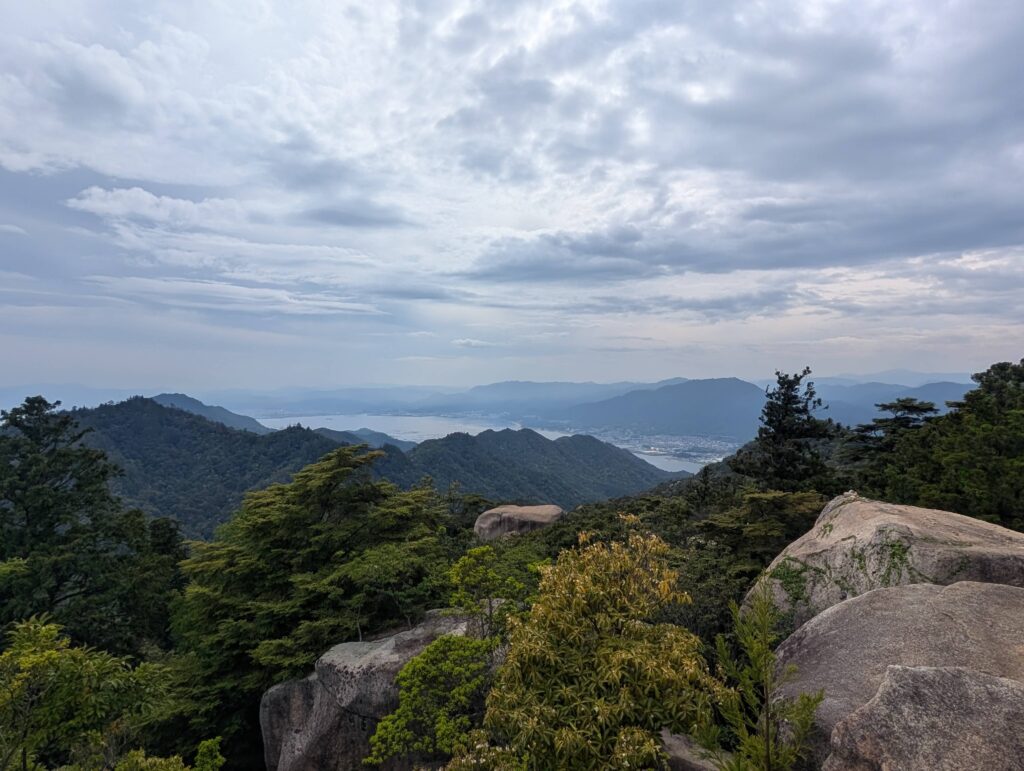An image out to see from a high point on Miyajima isand.