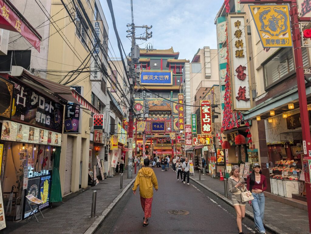 An image of MAry-Ann walking through Yokohama Chinatown.